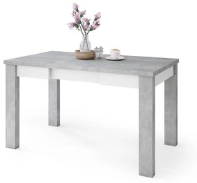 FONTE Svetlý Betón Ateliér / Biely Mat - KLASICKÝ STÔL DO KUCHYNE/OBÝVACEJ IZBY 110x75 ROZKLADANÝ DO 155 cm!