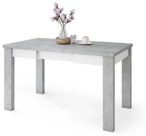 FONTE Svetlý Betón Ateliér / Biely Mat - KLASICKÝ STÔL DO KUCHYNE/OBÝVACEJ IZBY 110x75 ROZKLADANÝ DO 155 cm!