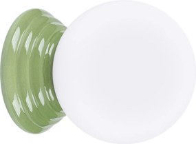 Nástenné svietidlo Zori, 1x biele sklenené tienidlo, gr