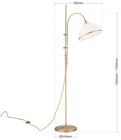 Orion Stl 12-1188/1 - Stojacia lampa OLD LAMP 1xE27/40W/230V biela/mosadz