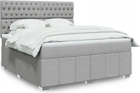 vidaXL Boxspring posteľ s matracom bledosivá 180x200 cm látka