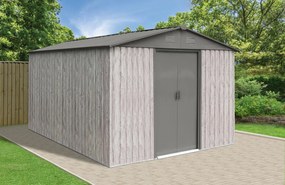Záhradný domček BestBerg ZDB-9SD / 9 m² / 279 x 324 x 211 cm / dekor biele drevo / sivá
