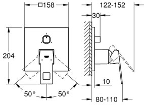 GROHE 24094000 - Batéria EUROCUBE s trojcestným prepínačom, lesklý chróm