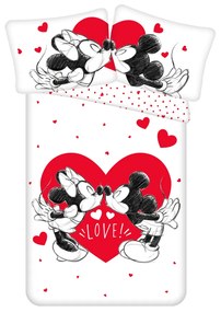 Jerry Fabrics Bavlnené obliečky Mickey and Minnie "Love 05"  140x200/70x90 cm
