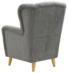 FINES sivé kreslo ušiak Aladin