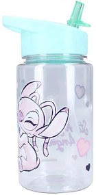 Plastová fľaša na pitie Lilo &amp; Stitch so slamkou - 450 ml