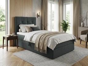 Čalúnená posteľ boxspring DIRELIS VIBE 90x200 cm tmavosivá Matrac: Matrac Bonell pružinový