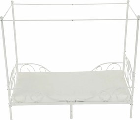 Kovová jednolôžková posteľ s roštom Adelisa 90x200 cm - biela