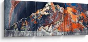 Obraz - Ilustrácia potníkov (s hodinami) (90x30 cm)