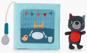 Lilliputiens - textilná knižka s prstovou bábkou - vlk Ľudovít sa učí jesť