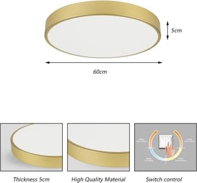 Brilagi - LED stropné svietidlo POOL LED/60W/230V 3000/4500/6000K pr. 60 cm zlaté