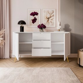 Komoda CORA II biela + zlatá 168cm