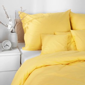 Goldea bavlnené posteľné obliečky - žlté 140 x 200 a 70 x 90 cm