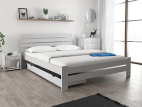 Posteľ PARIS zvýšená 140x200 cm, biela Rošt: S latkovým roštom, Matrac: Matrac COCO MAXI 20 cm