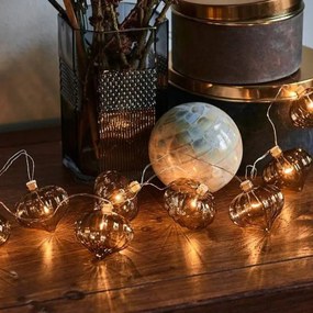 SIRIUS Dekoratívna reťaz LED, sklenené lucerny, hnedá, 1,5 m