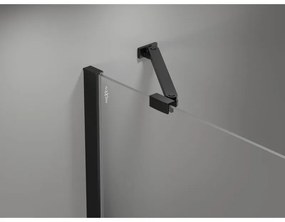 Mexen, Mexen Mist pravé otočné sprchové dvere 145 cm, čierna mriežka - 8A4-145-001-70-77-P