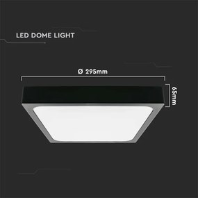 LED Kúpeľňové stropné svietidlo LED/24W/230V 6500K IP44 29,5x29,5 cm čierna