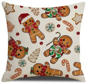 Vianočná obliečka na vankúš GINGER PARADE 45x45 cm, béžová