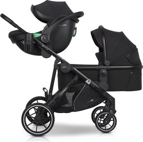 Súrodenecký kočík EasyGo Duoflex Ebony Black 2 športové časti