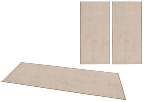 Hanse Home Collection koberce Spálňová sada Pure 102662 Taupe/Cream - 3 diely: 70x140 cm (2x), 70x240 cm (1x) cm