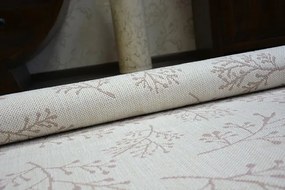 Koberec SIZAL FLAT 48774/526 Lístky vtákov krém ružový