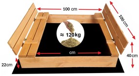 Drevené pieskovisko s lavičkami 150 cm