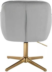 LuxuryForm DESIGN Stolička AVOLA VELUR na zlatom kríži - svetlo šedá