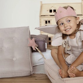 Prešívaný puf púdrovo ružová 46x46x13cm