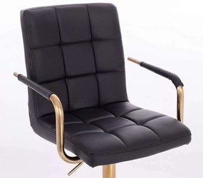 LuxuryForm DESIGN Stolička VERONA GOLD na čiernej podstave s kolieskami - čierna