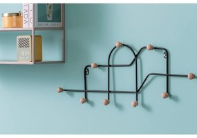 Čierny kovový nástenný vešiak 71 cm Maze – PT LIVING