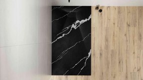 Besco Obdĺžniková sprchová vanička z SMC kompozitu VEXO MARBLE BLACK R 100x80 (120x80, 120-180x90) BESCO-Rozmery: 100x80
