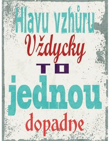 Ceduľa Hlavu vzhuru vždycky to jednou dopadne