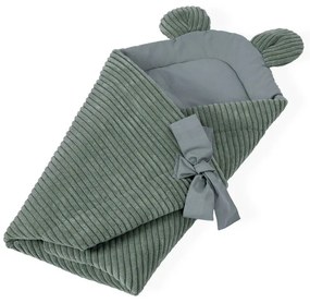Zelená menčestrová detská zavinovačka 35x65 cm – Meowbaby