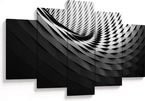 Abstraktný obraz - čiernobiela špirála (150x105 cm)