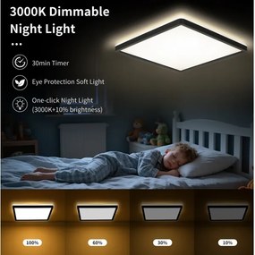 Brilagi - stmievateľné LED svietidlo ULTRA SLIM LED/18W/230V 30x30 cm čierne + diaľkové ovládanie