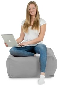 Plyšová taburetka svetlosivá