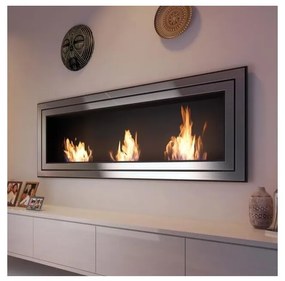 Kratki JULIET/1800/TUV - Vstavaný BIO krb JULIET 65x180 cm 3x2,5kW chróm