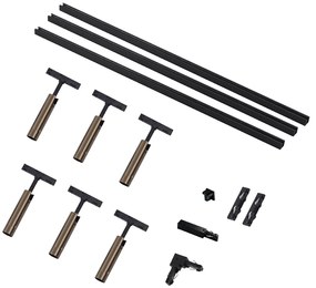 Moderný koľajnicový systém s 6 tmavo bronzovými bodovými svetlami 1-fázový - Slimline Uzzy