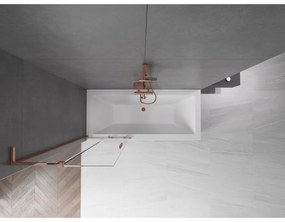 Mexen Velar L, 2-krídlová posuvná vaňová zástena 75 x 150 cm, 8mm číre sklo, ružové zlato, 896-075-003-01-60