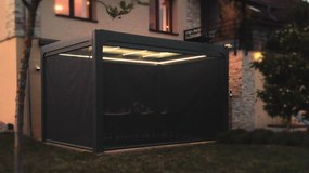 Bioklimatická pergola Noela antracit PREMIUM 3x4 m Farba lamiel: Biela