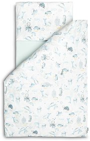 SENSILLO Bielizeň posteľná 3-dielna morské zvieratká Light blue bavlna 120x60 cm SILLO-43551