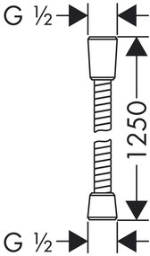 Hansgrohe Sensoflex - Kovová sprchová hadica 125 cm, chróm 28132000