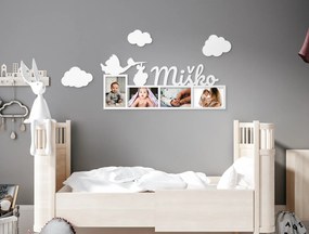 drevko Fotorámik s menom dieťaťa Rozmer obrazu: 42 x 84 cm, Farba dekorácie: Čierna