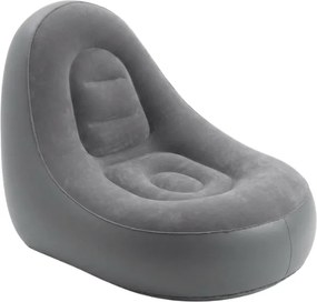 Nafukovacie kreslo s taburetom RESTIO 86x88 cm, sivé