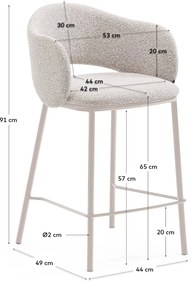 Barová stolička slonovinová (výška sedadla 65 cm) Maina – Kave Home