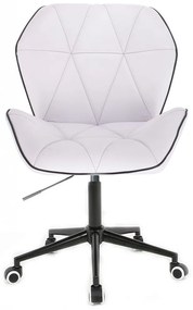 LuxuryForm DESIGN Stolička MILANO MAX na čiernej podstave s kolieskami - biela