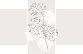 Obraz - Line art monstera N⁰3 (90x60 cm)