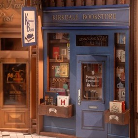 RoboTime 3D LED zarážka na knihy Setkání v pasáži, napájení 2xAAA