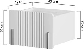 Závesný nočný stolík Malmi 45 cm so zásuvkou - kašmír / čierna