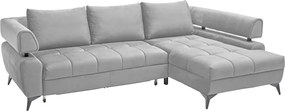 Rohová sedacia súprava Paris, svetlo šedá látka, pravý roh